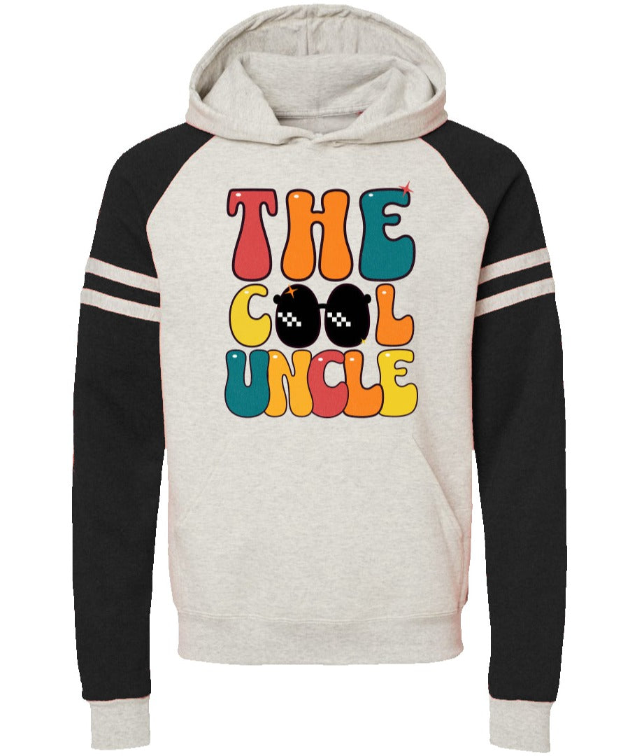 Cool Aunt/Uncle | Varsity Stripe Hoodie - Unisex NuBlend Pullover – Soft Fleece Athletic Style