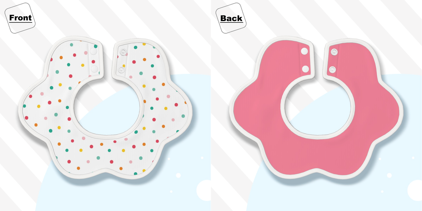 BOHO Festive - Soft Petal-Shaped Reversible Baby Bib – Cotton Comfort for Little Ones