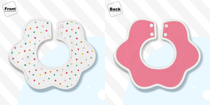 BOHO Festive - Soft Petal-Shaped Reversible Baby Bib – Cotton Comfort for Little Ones