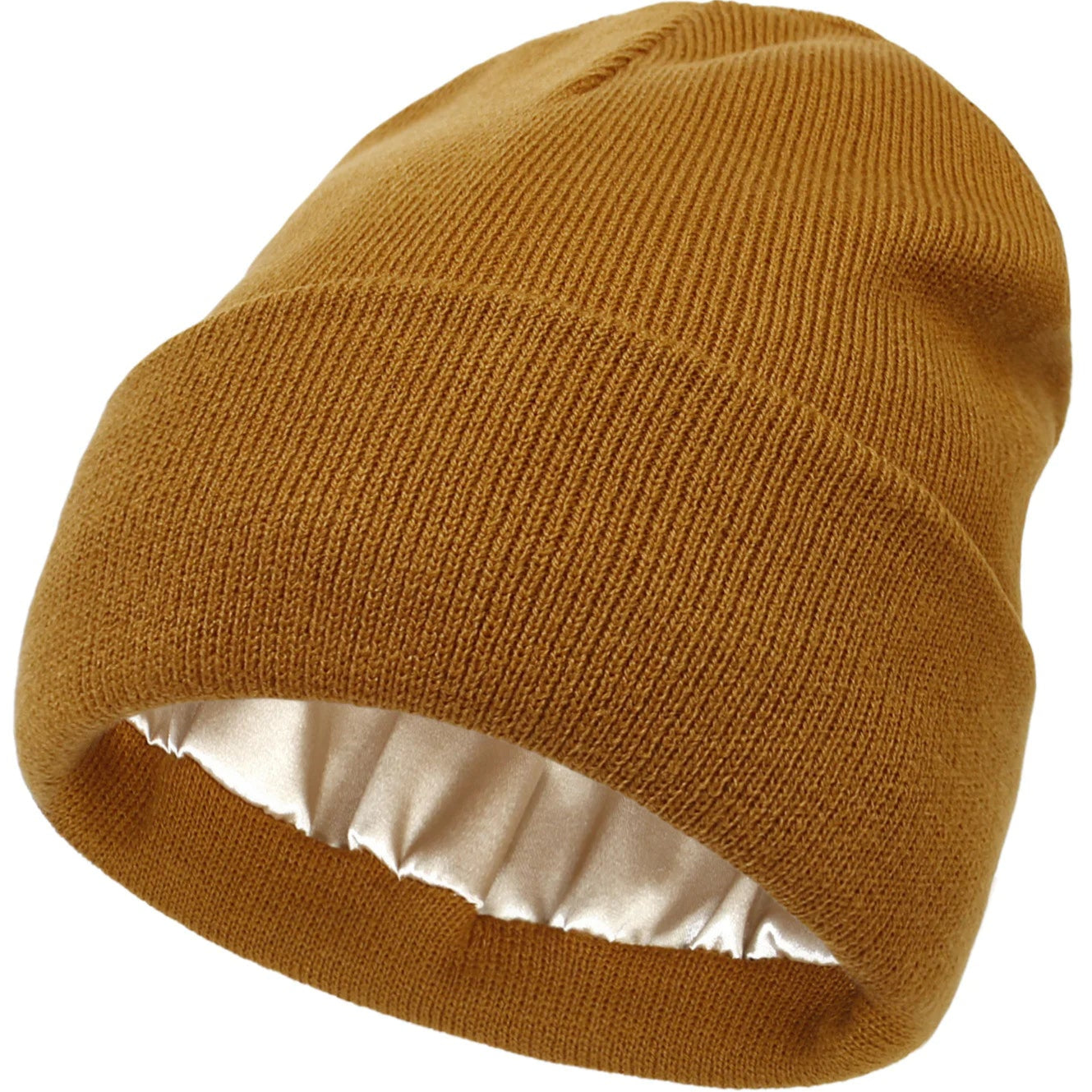 Satin Lined Knitted Toque Beanie – Curly & Dry Hair Protection