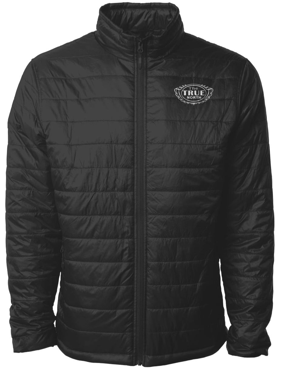 Men & Women's True North Embroidered Puffer Jacket - Black