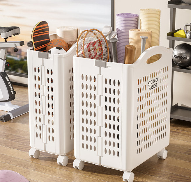 Collapsible Laundry Basket | Storage Bin with Wheels – Folds Flat, Rolls Smooth, Saves Space
