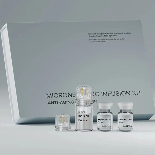Microneedling Infusion Kit | Peptide Micro Needling - Lifting Fine Lines and Skin-Firming Anti-Wrinkle Hydrolyzed Collagen Serum