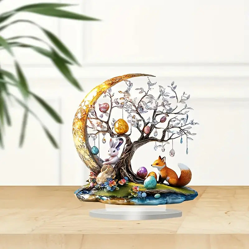 Easter Acrylic Décor | Tabletop Decorative Ornament - 2D Flat Spring Display
