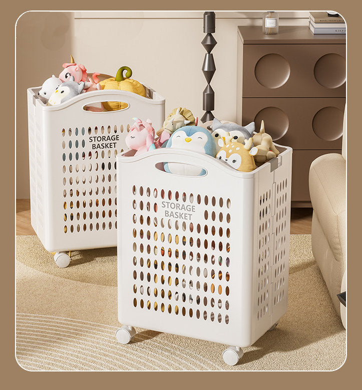 Collapsible Laundry Basket | Storage Bin with Wheels – Folds Flat, Rolls Smooth, Saves Space