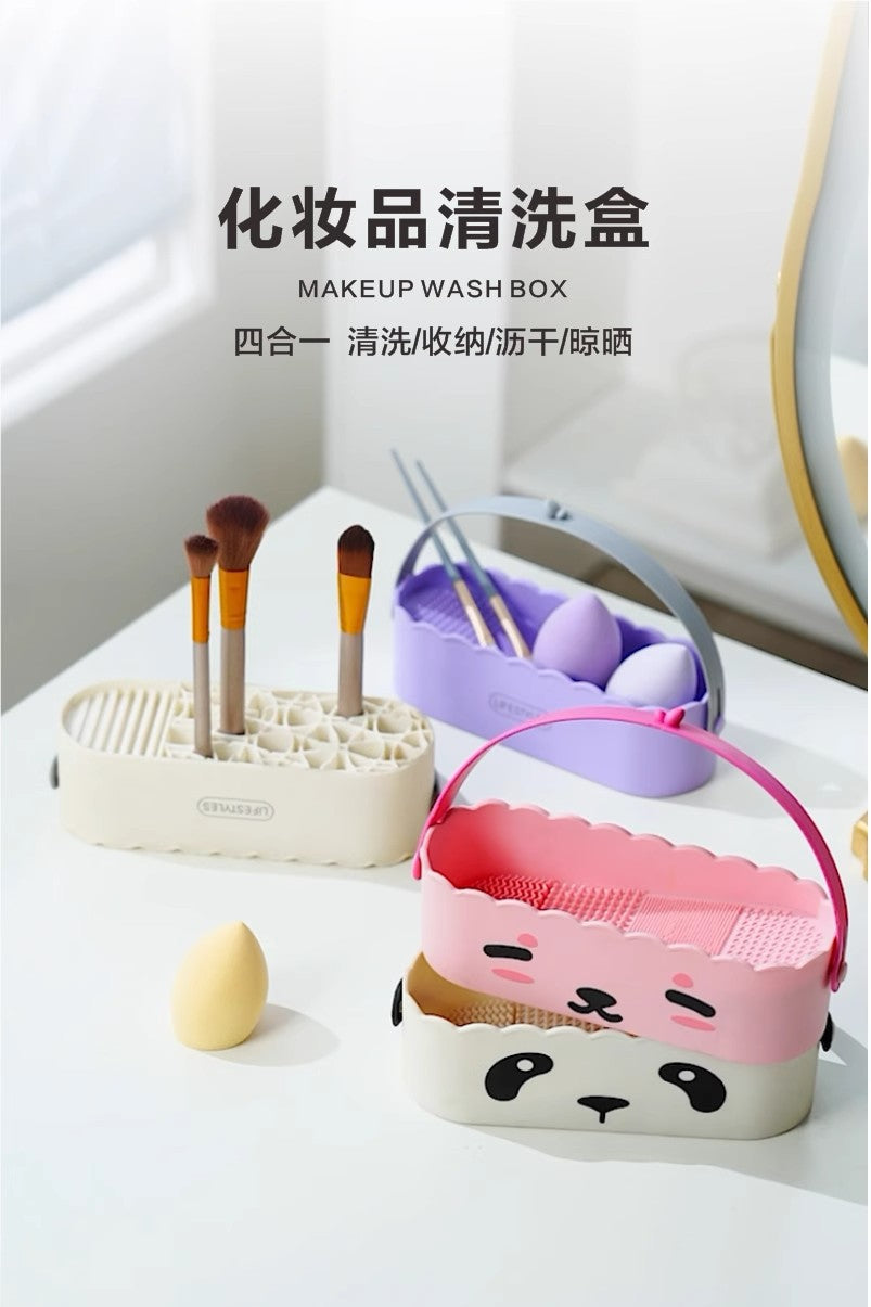 Blending Brush Stand and Cleaning Station | It's a Stand while you're blending and a cleanup station when you're done!