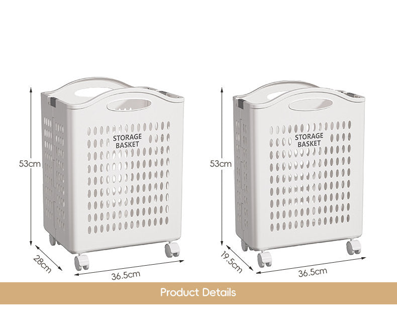 Collapsible Laundry Basket | Storage Bin with Wheels – Folds Flat, Rolls Smooth, Saves Space