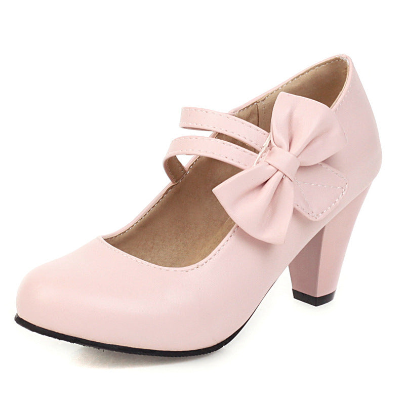 Vintage Bowknot Mary Jane Pumps | Extended Sizes (34-48)