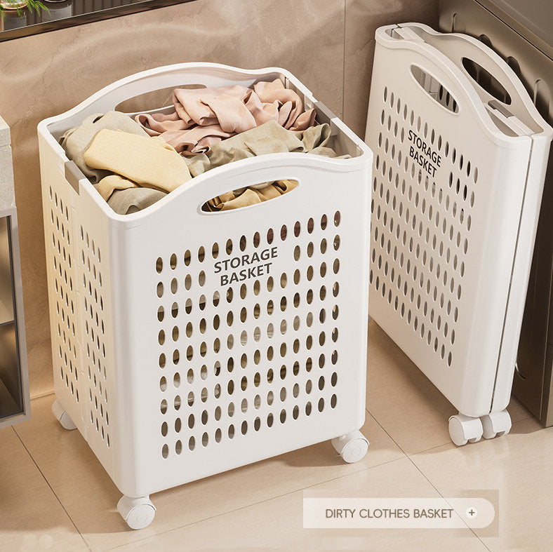 Collapsible Laundry Basket | Storage Bin with Wheels – Folds Flat, Rolls Smooth, Saves Space