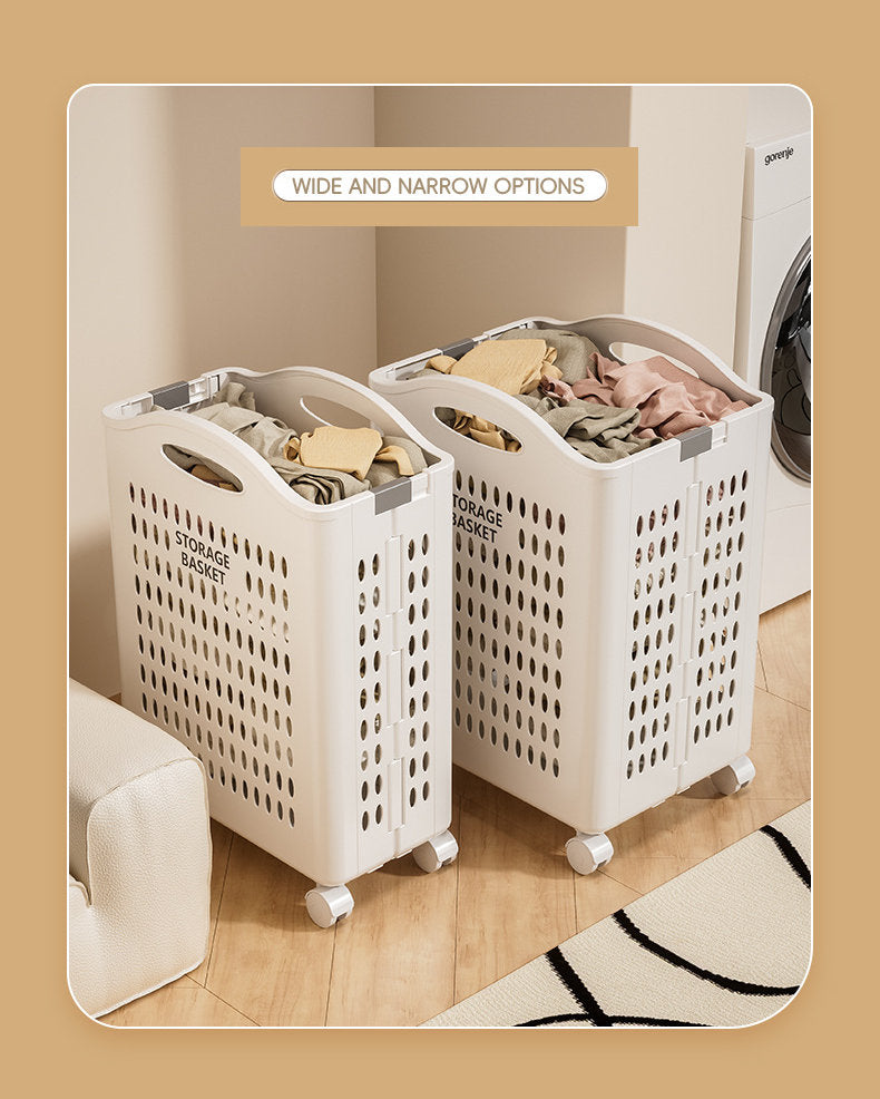 Collapsible Laundry Basket | Storage Bin with Wheels – Folds Flat, Rolls Smooth, Saves Space