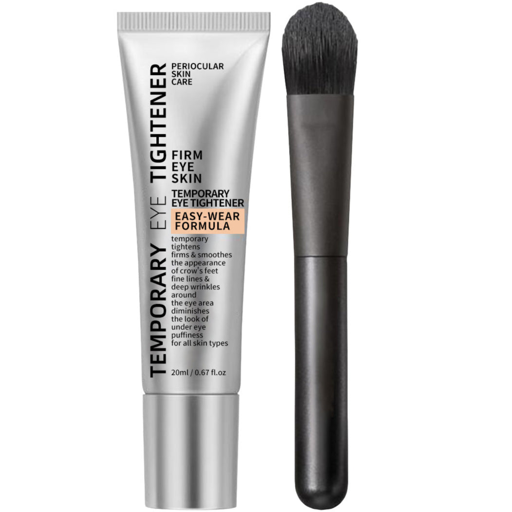 Temporary eye skin tightening cream with a brush on a white background