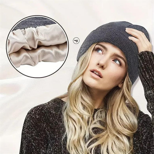 Protect your hair with our Satin-Lined Toque | Helps with Dry Hair and Frizz during Wintertime