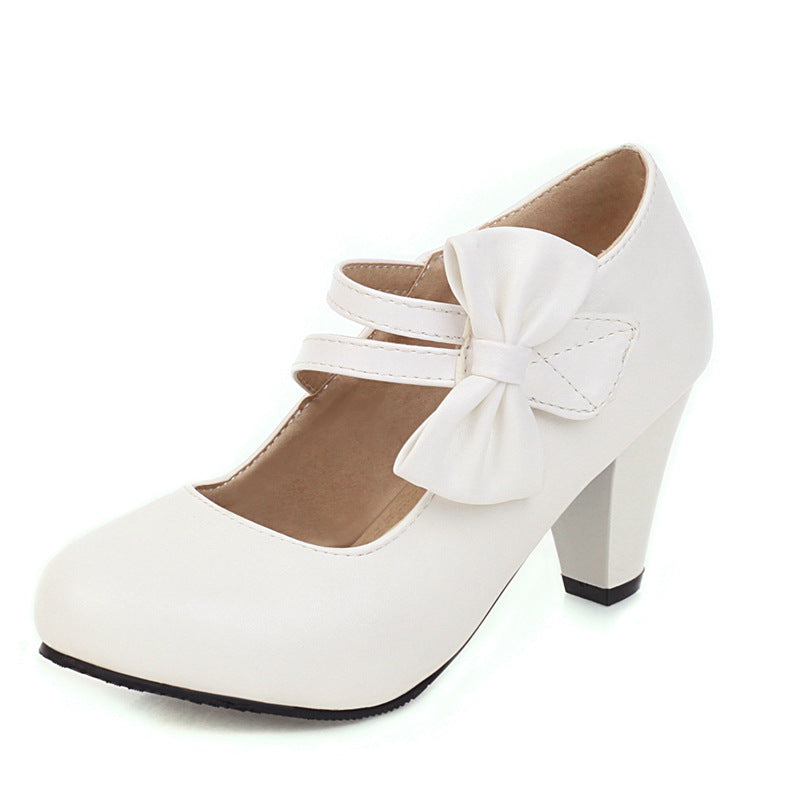 Vintage Bowknot Mary Jane Pumps | Extended Sizes (34-48)