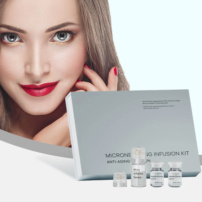 Microneedling Infusion Kit | Peptide Micro Needling - Lifting Fine Lines and Skin-Firming Anti-Wrinkle Hydrolyzed Collagen Serum