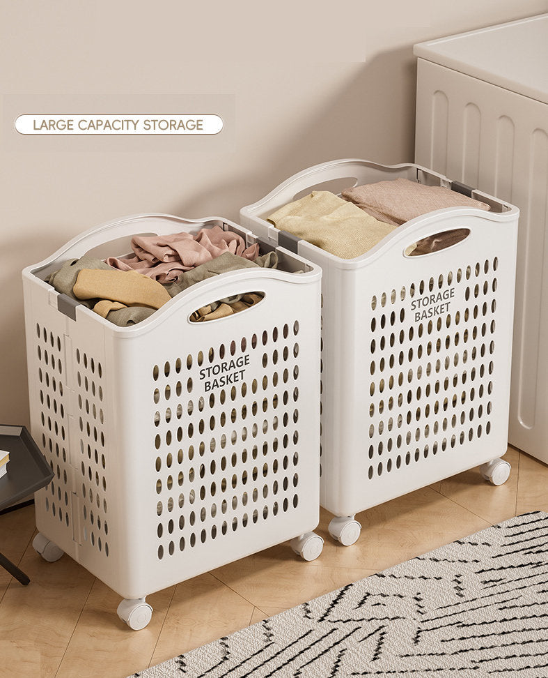 Collapsible Laundry Basket | Storage Bin with Wheels – Folds Flat, Rolls Smooth, Saves Space