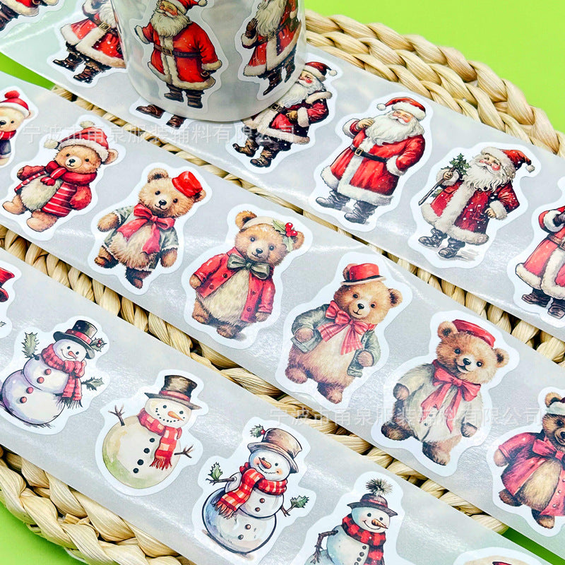 Christmas Stickers | Self-adhesive Gift Decorations - 250 stickers/roll