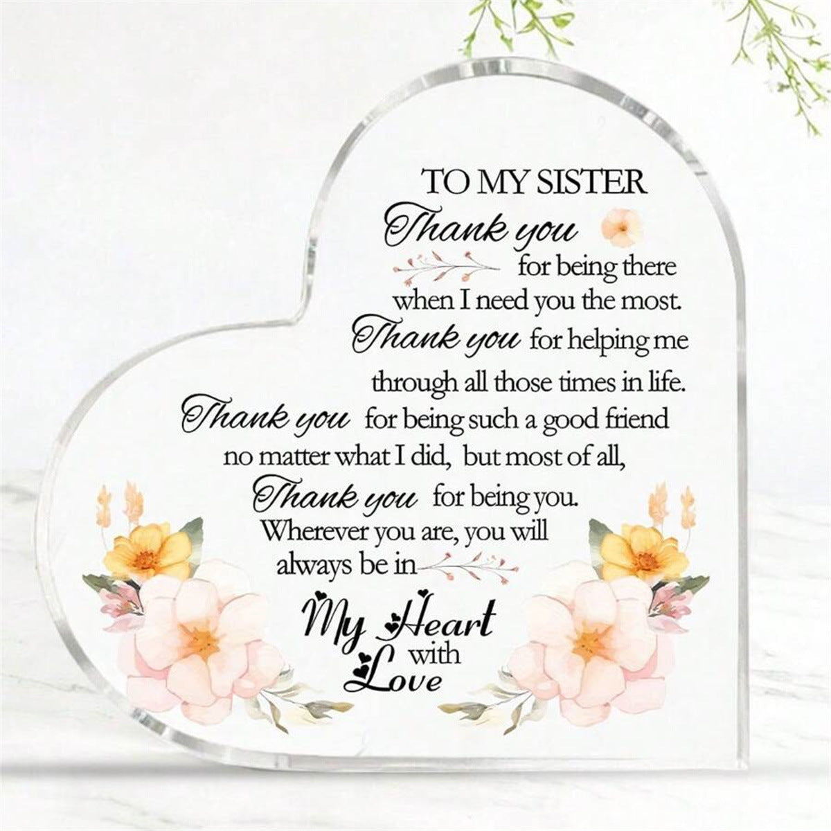 Gifts of Love | Transparent Acrylic Table Ornaments