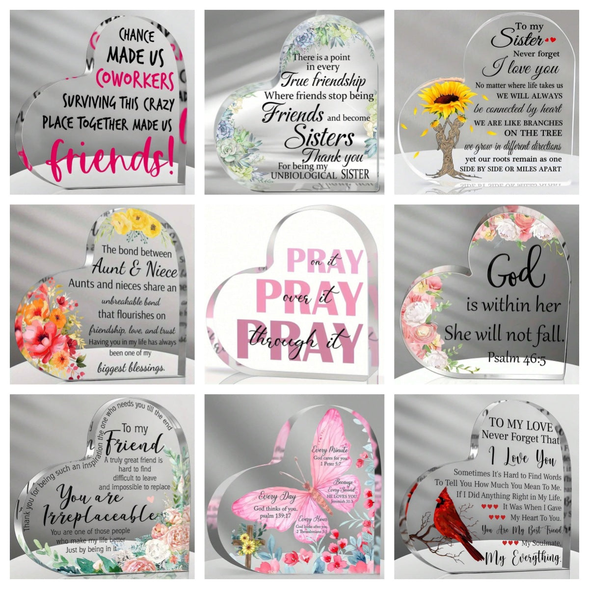 Gifts of Love | Transparent Acrylic Table Ornaments