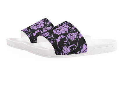 White Soled Coloured Paisley - Women's Slide-On Sandals