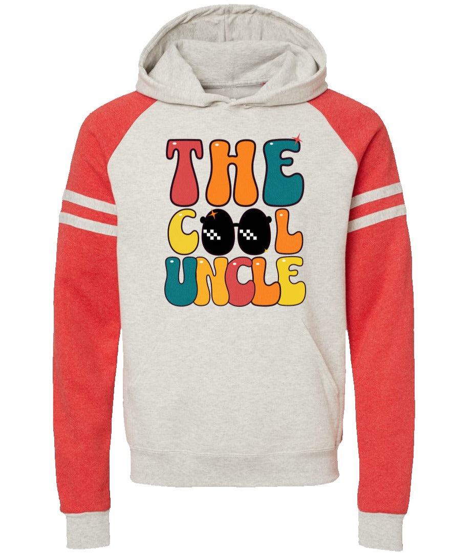 Cool Aunt/Uncle | Varsity Stripe Hoodie - Unisex NuBlend Pullover – Soft Fleece Athletic Style