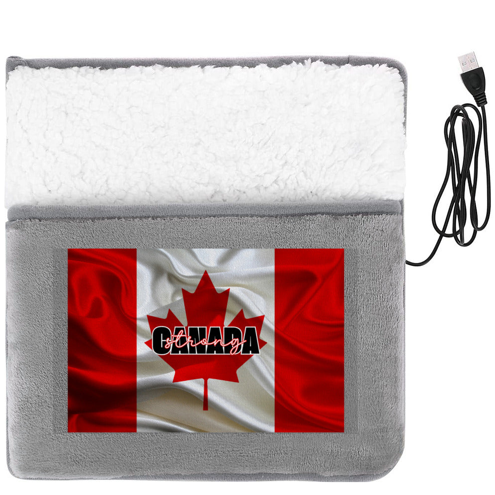 CANADA strong FLAG | USB Flannel Foot Warmer - Soft Heated Pad – Cozy Comfort Anywhere