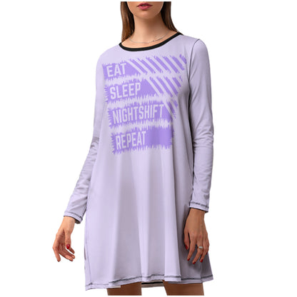 Women's Long Sleeve Nightshirt - Many Designs to Choose From