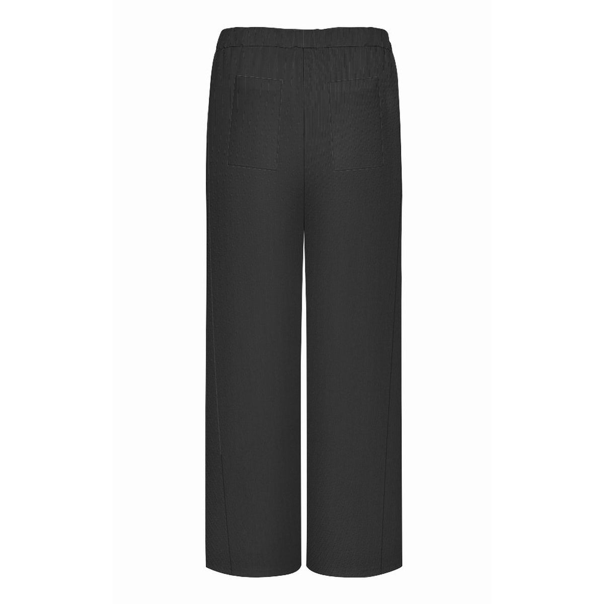 Charcoal Gray Faux Corduroy Wide-Leg Crop Pants for Women
