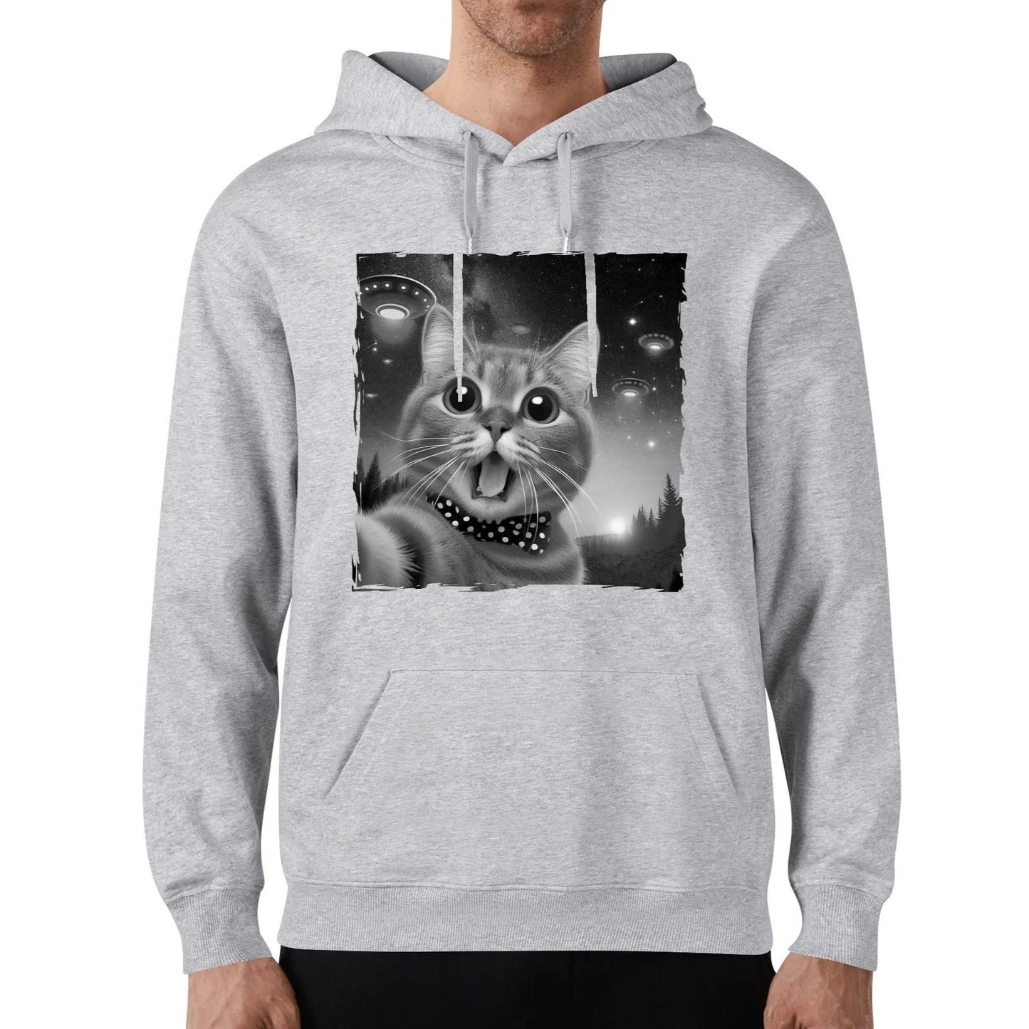 Funny UFO Cat Selfie - Unisex Soft 100% Cotton Sweatshirts and Hoodies