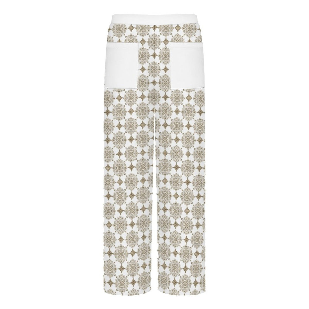Tan Mosaic Tiles | Women's Straight Wide-Leg Crop Pants