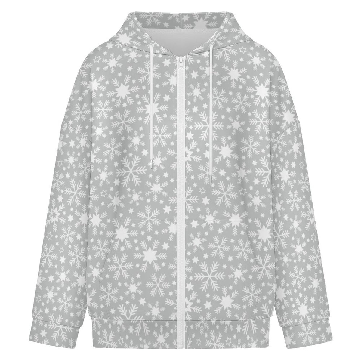 Let it Snow | Women's Full-Zip Hoodie – Soft, Warm & Comfortable Casual Hoodie - Pastels