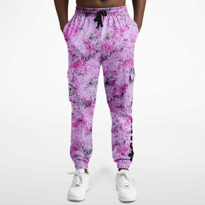 Pink & Black on Purple Canadian Grunge - Athletic Cargo Sweatpants