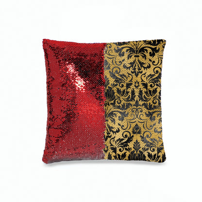 Black & Gold Glam - Sequin Pillowcase - Soft Polyester