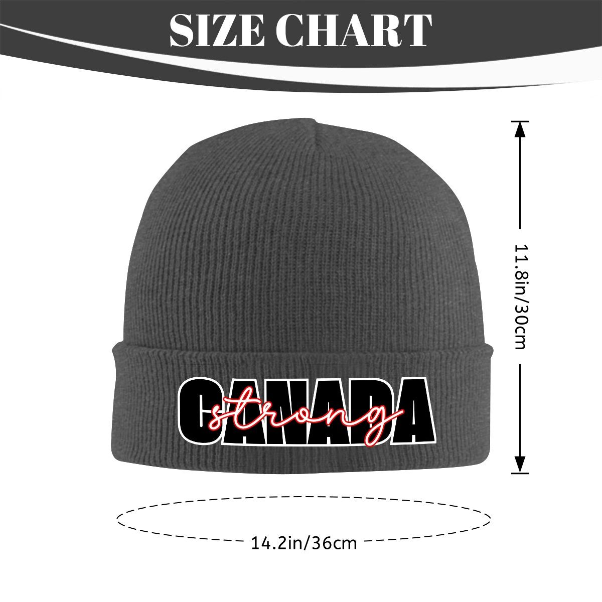 Canada Strong - Cozy Acrylic Knit Toque – Lightweight & Warm Winter Hat