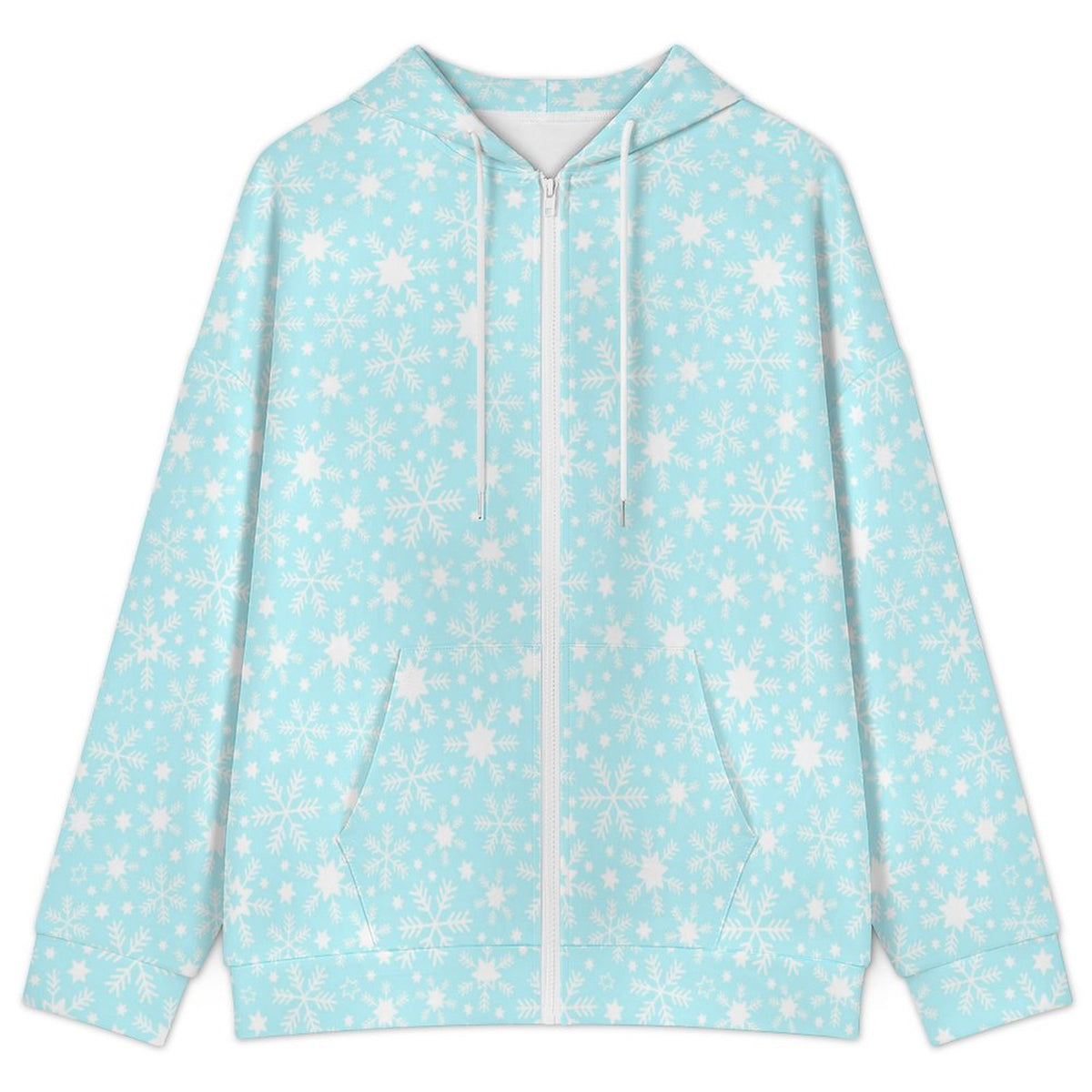 Let it Snow | Women's Full-Zip Hoodie – Soft, Warm & Comfortable Casual Hoodie - Pastels