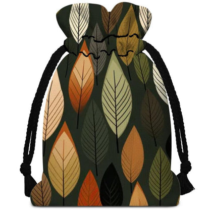 Nature-Inspired Leaf Motif Drawstring Gift Bags