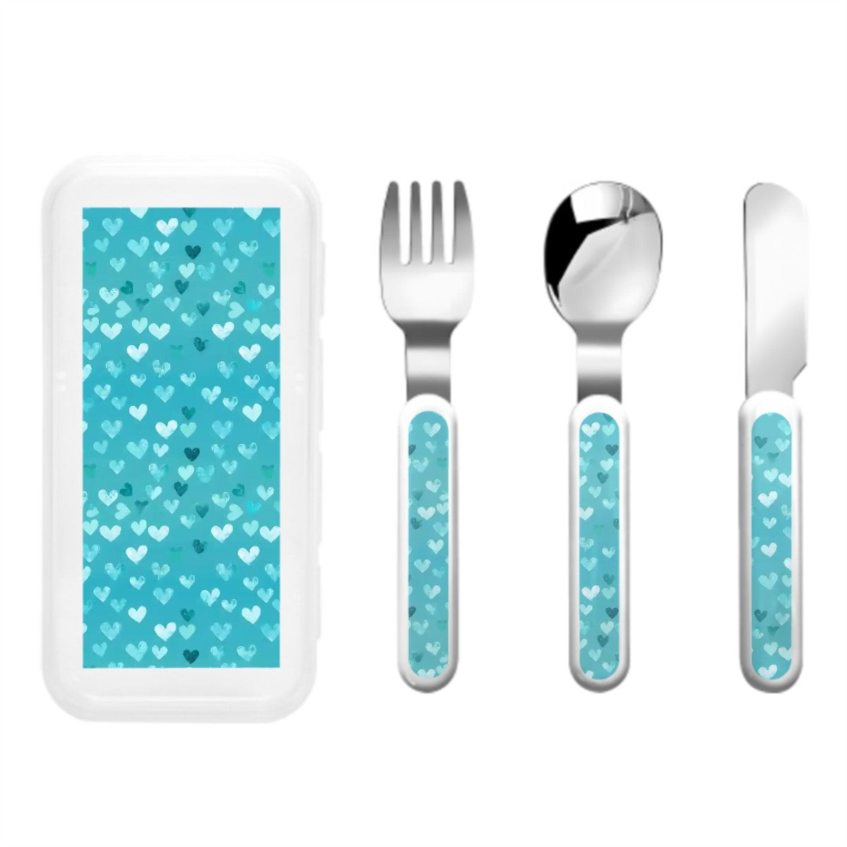 Hearts Edition - Children's Stainless Steel Cutlery Set – Safe, Durable, and Adorable