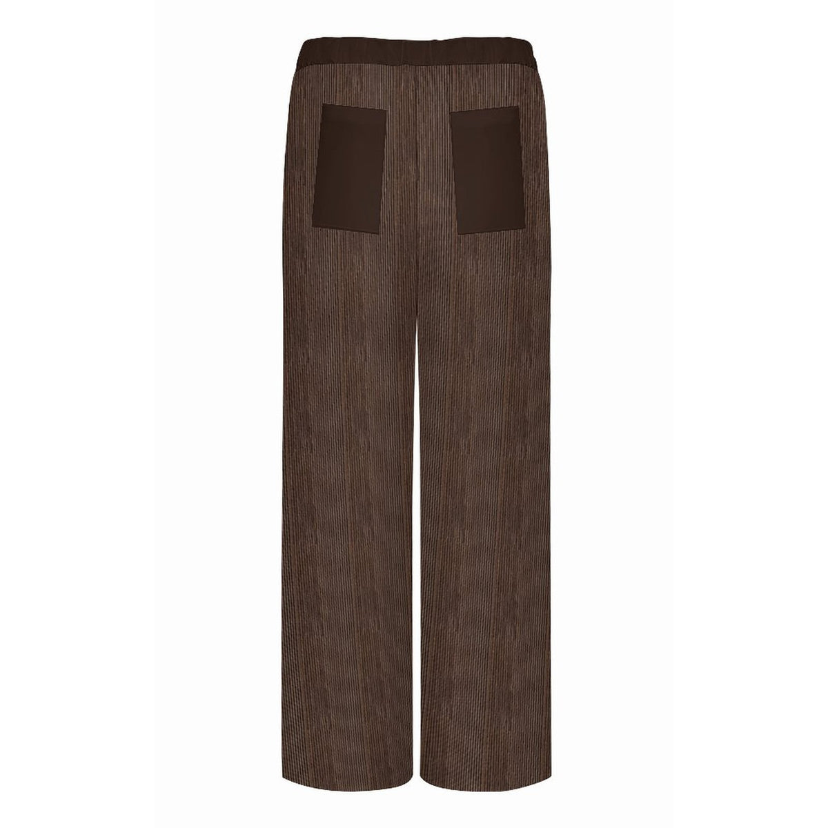 Chocolate Brown Faux Corduroy Wide-Leg Crop Pants for Women
