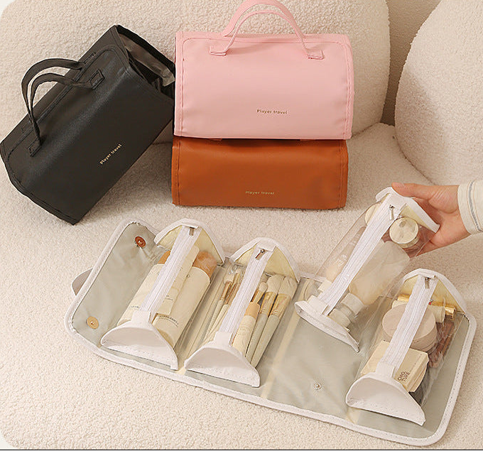 4-in-1 Detachable Roll-Up Travel Toiletry & Makeup Organizer Bag