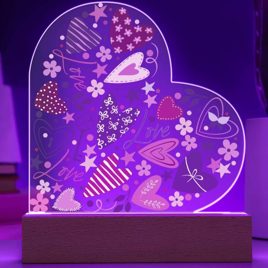 Heart of Love Acrylic Heart and Sweetest Devotion Flower Bouquet