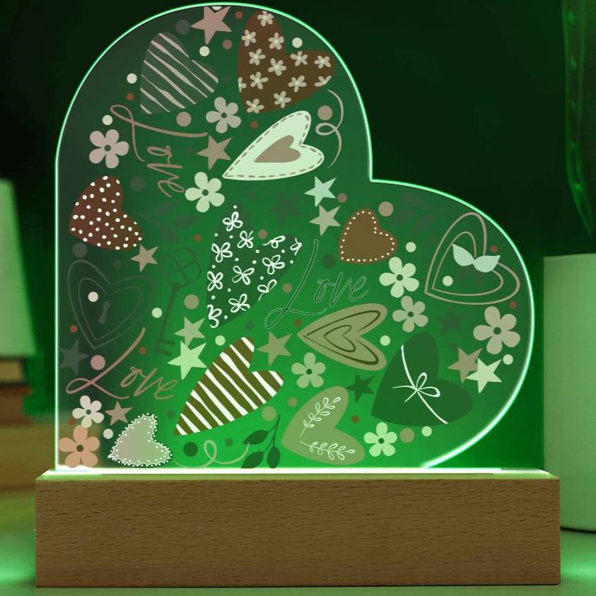 Heart of Love Acrylic Heart and Sweetest Devotion Flower Bouquet