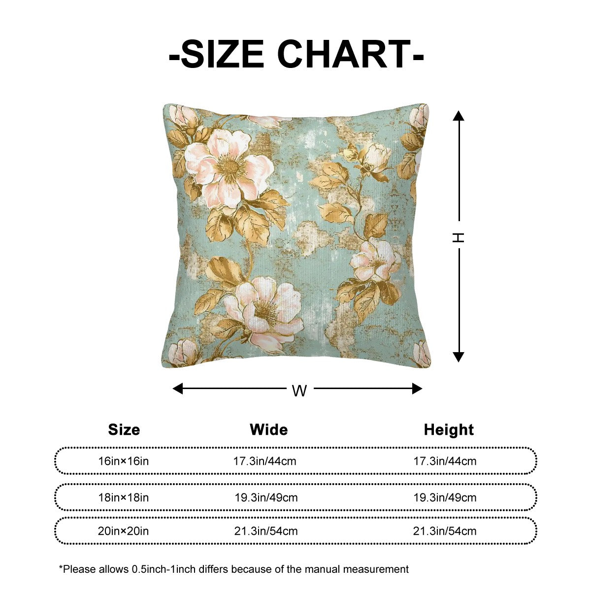 Vintage Flowers - Corduroy Throw Pillow Covers (Double-Sided Design)