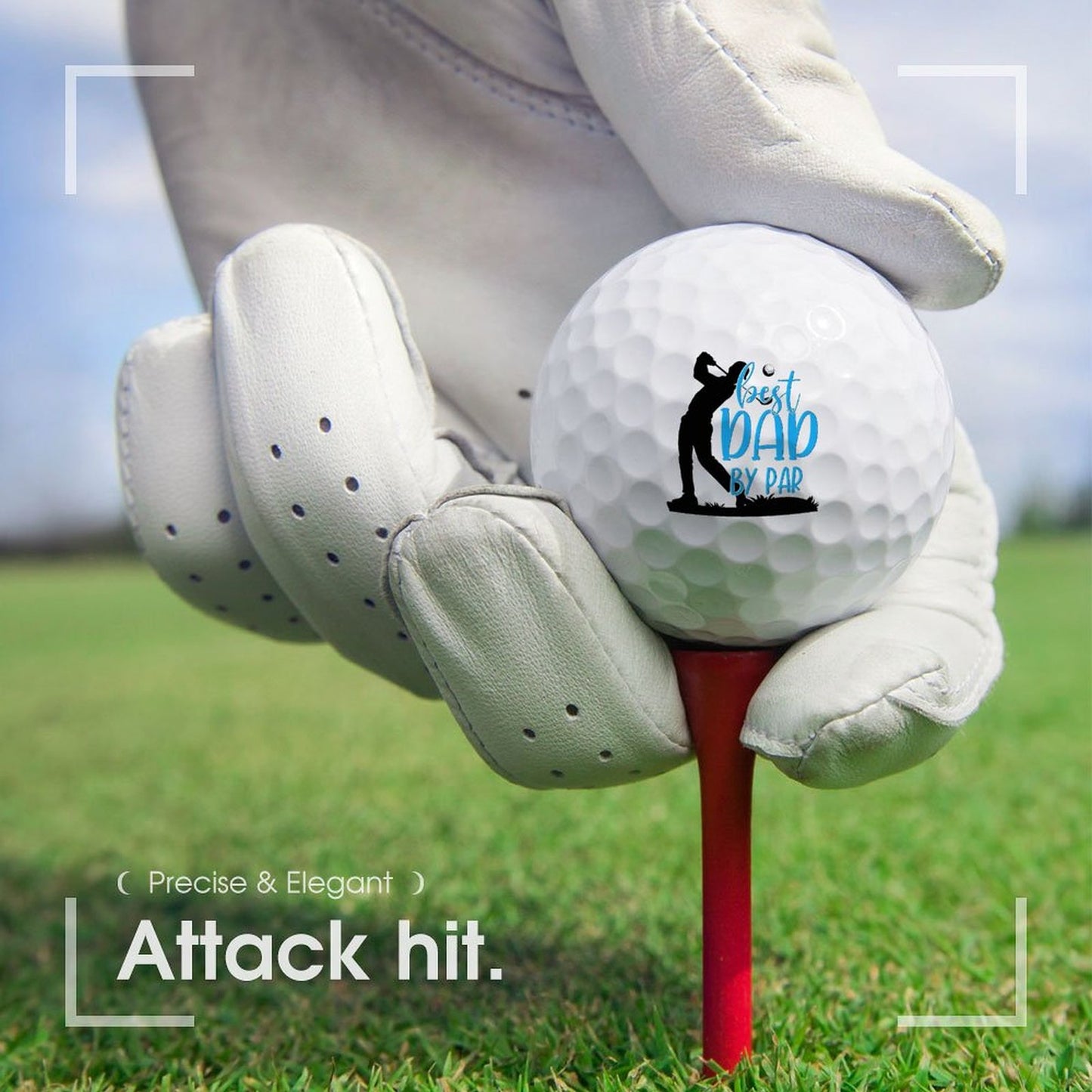 Best Dad By Par | Two-Layer Golf Ball – Fun Gift for Golf Dads