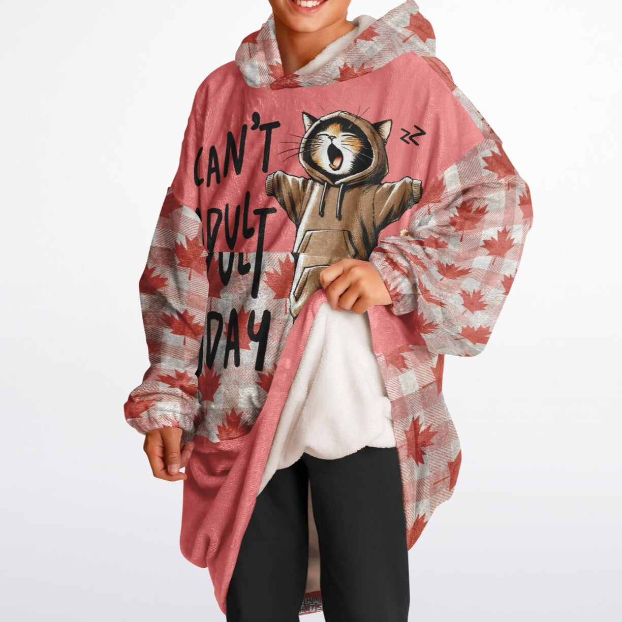 Can't Adult Today | Youth Oversized Snug Blanket Hoodie – Cozy Comfort for Youth & Petite Adults