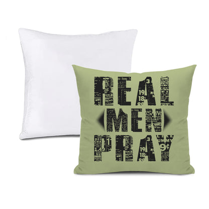 Cushion cover + pillow core (the same double-sided)｜Polyester - Real Men Pray - WHITE