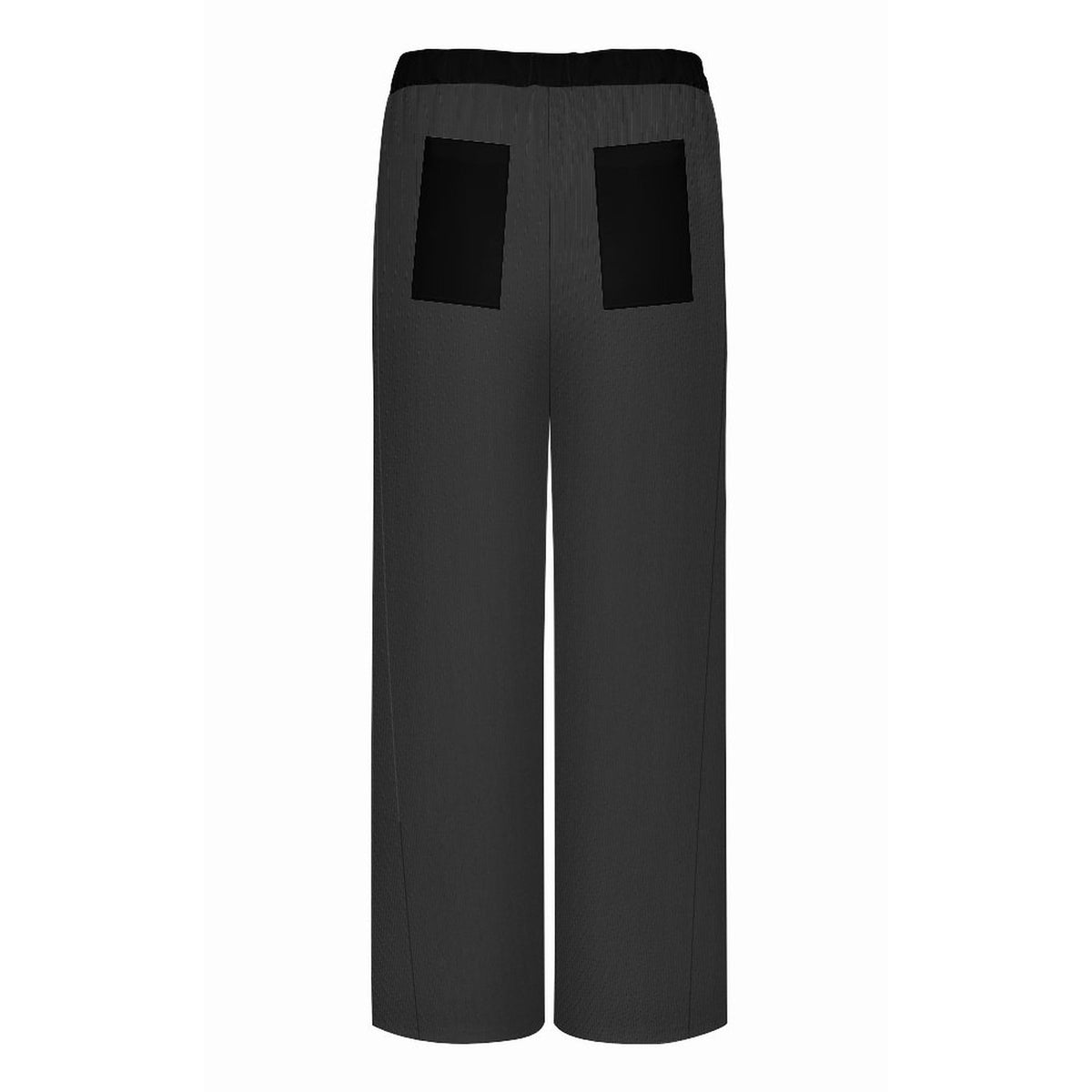 Charcoal Gray Faux Corduroy Wide-Leg Crop Pants for Women