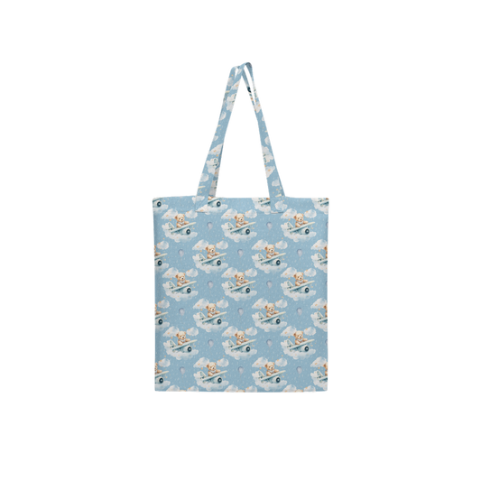 Mother's Helper Blue - Large Tote Bag Lined with Inside Pocket