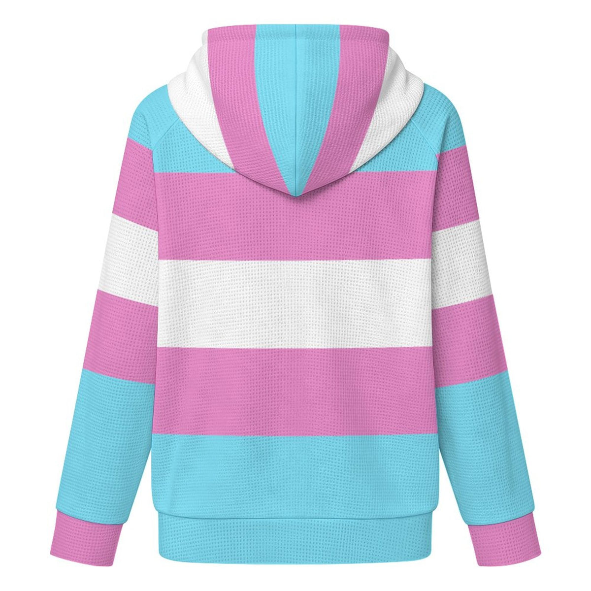 Trans Flag Pride | Waffle Hoodie Zipper Sweater
