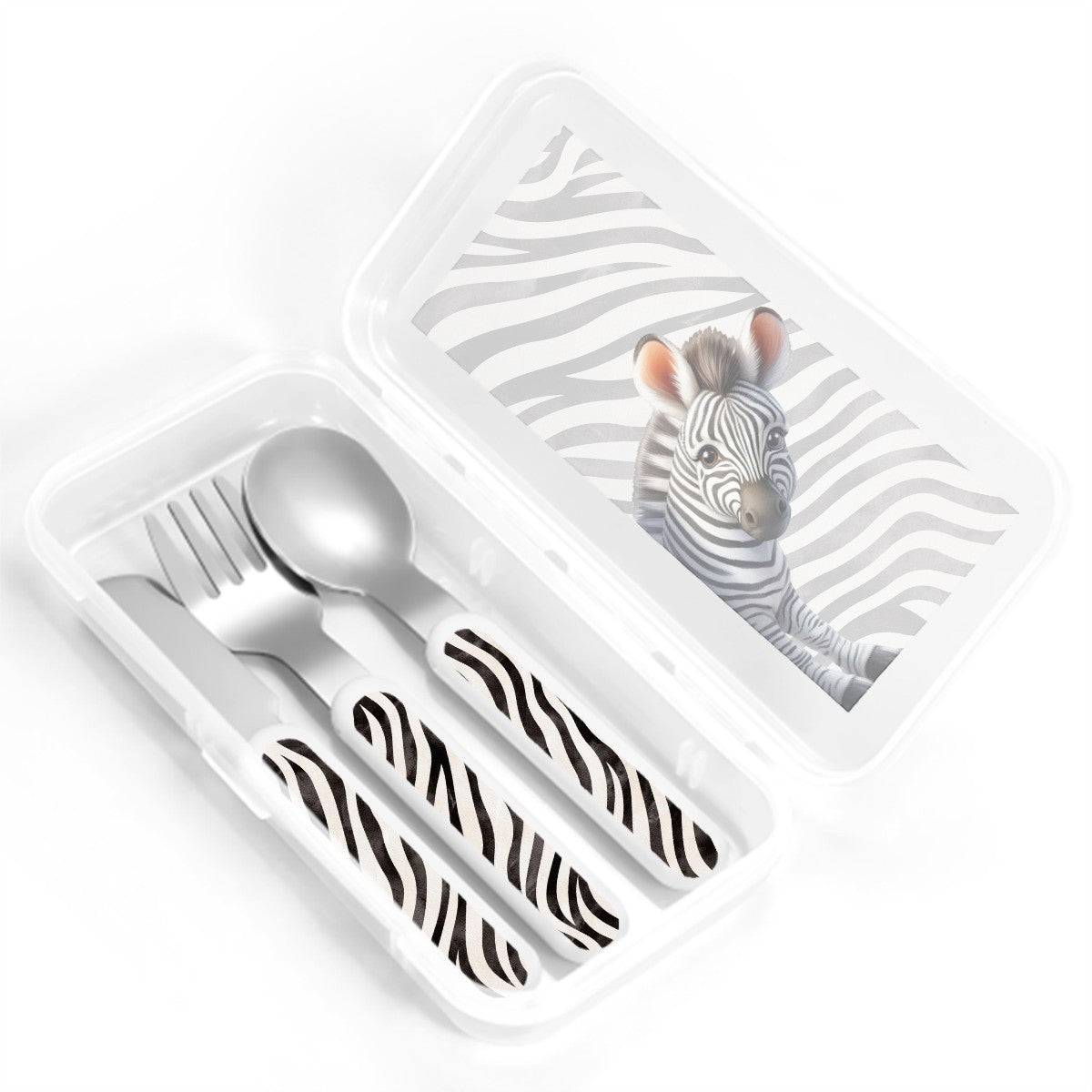 African Safari Children's Stainless Steel Cutlery Set – Safe, Durable, and Adorable