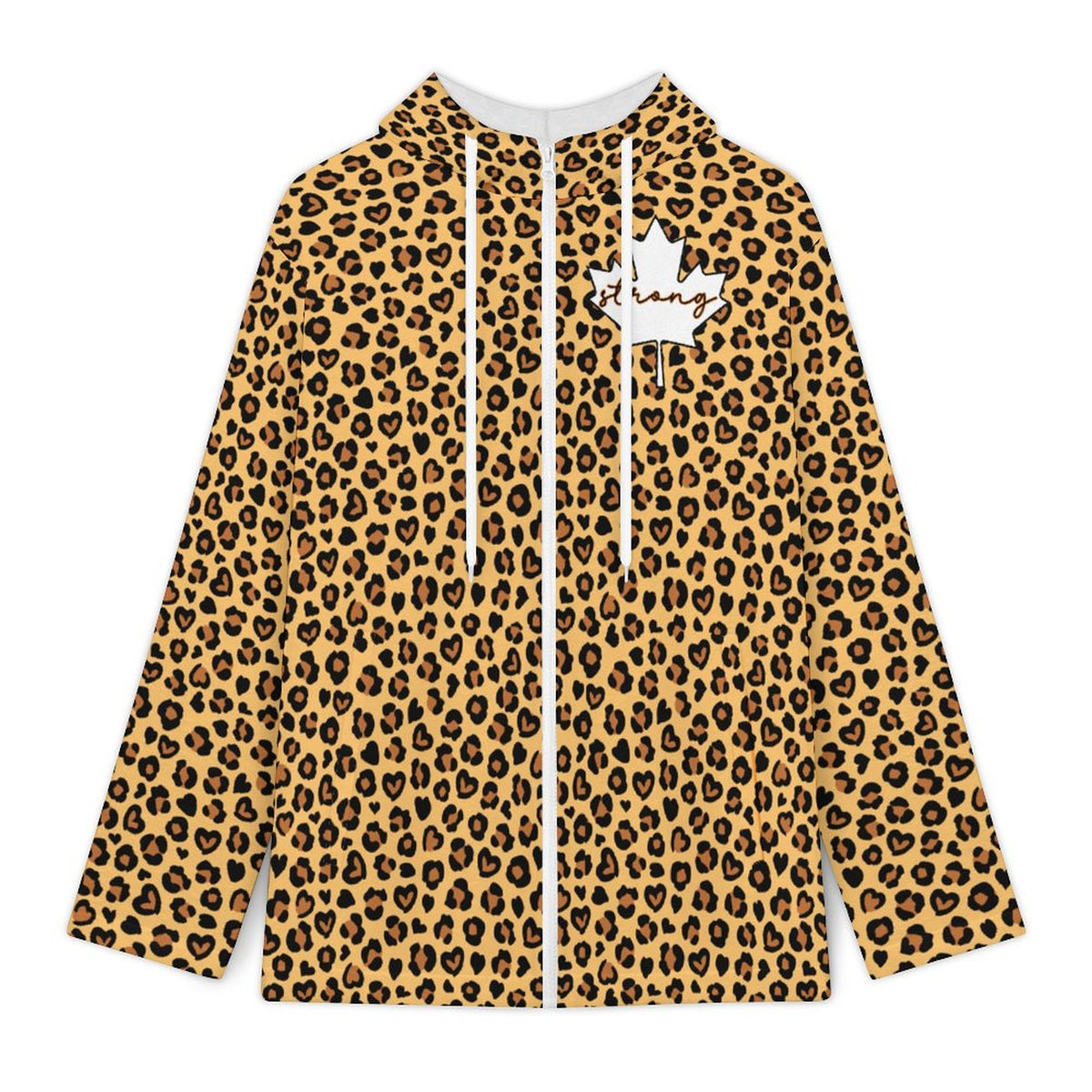 CANADA Strong | 250gsm Fleece Jacket with Hood - Cheetah Print