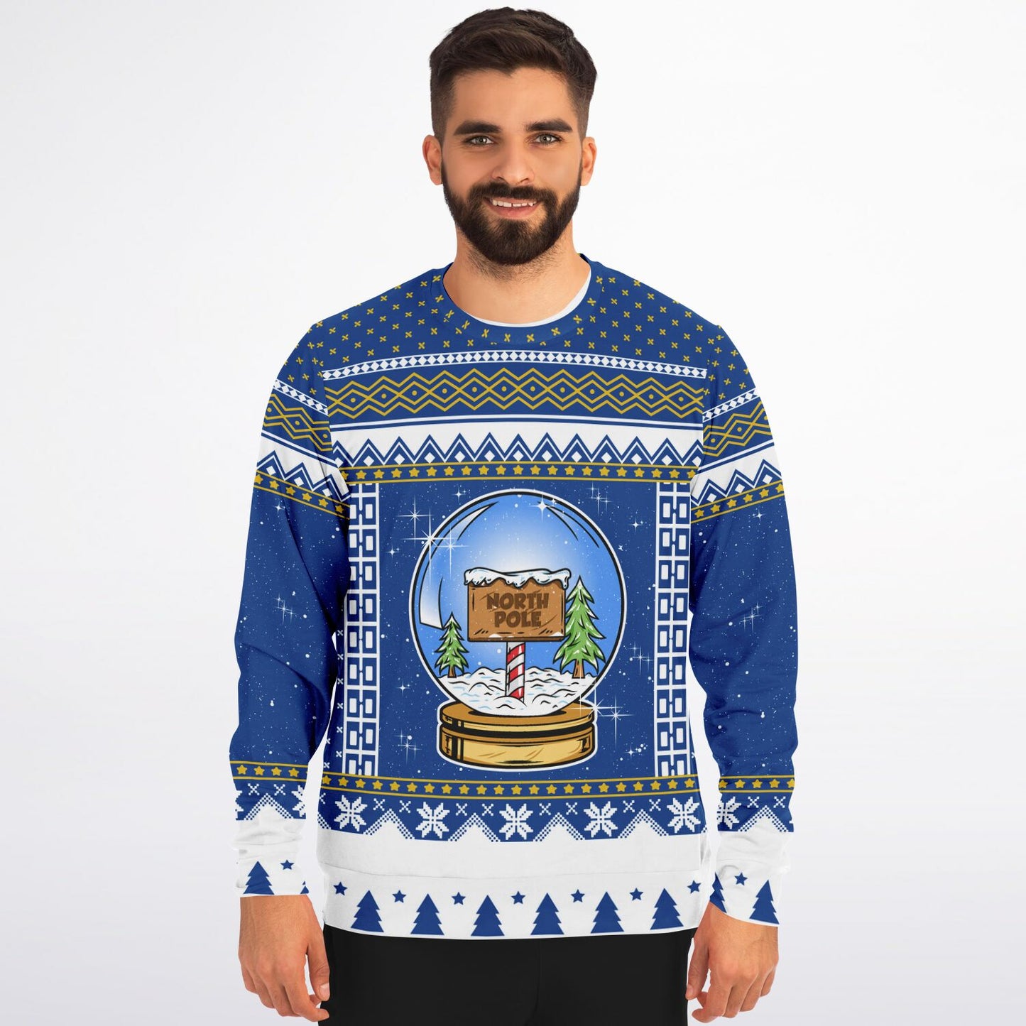 North Pole Snow Globe Ugly Christmas Sweater - Athletic Sweatshirt